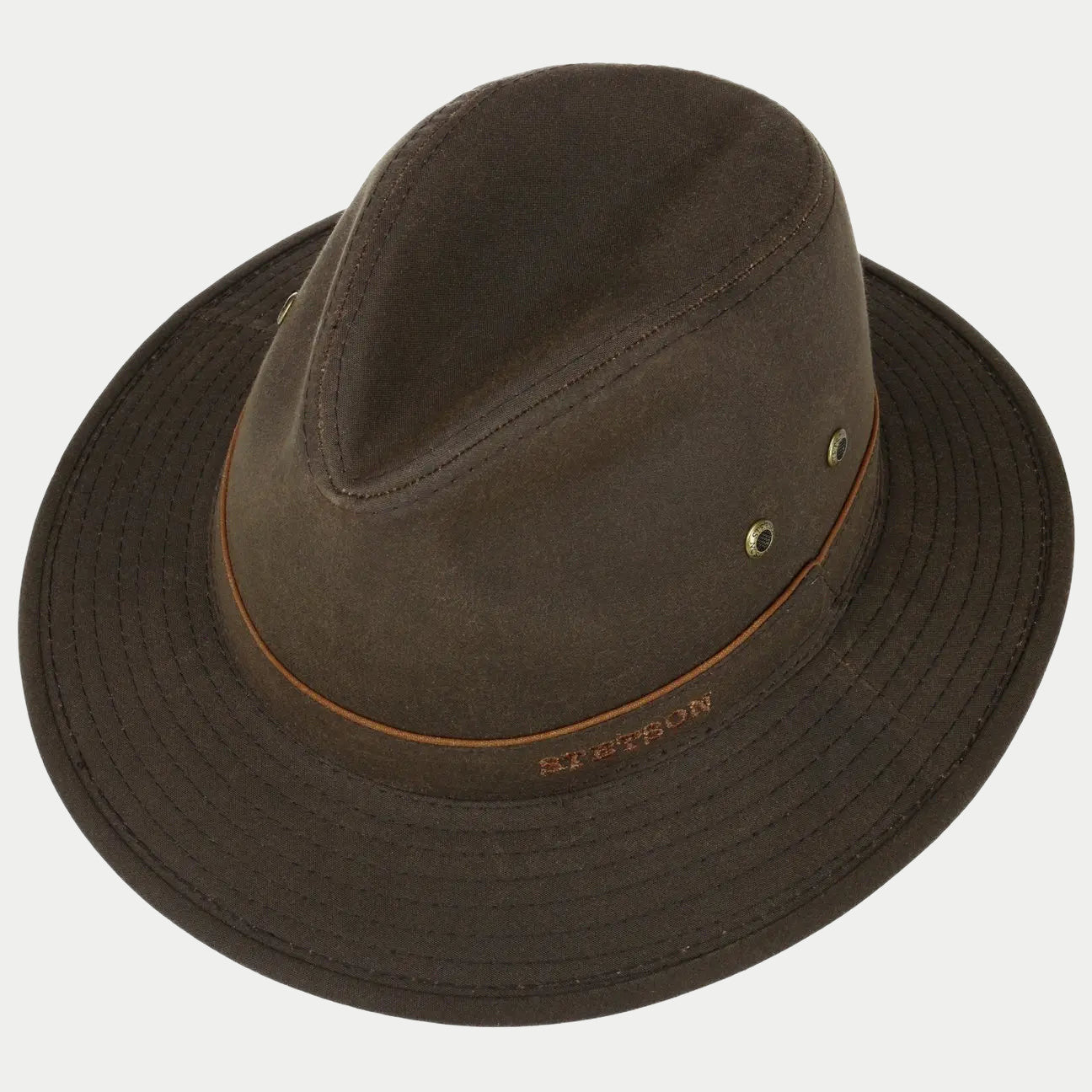 Traveller Waxed Cotton - Marron Foncé - Stetson - détail 2