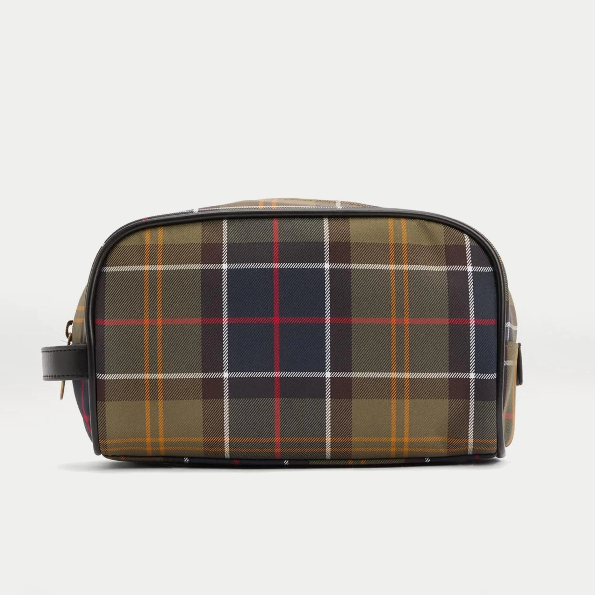 Trousse de toilette tartan Barbour - vue de dos, tartan Classic sans marquage