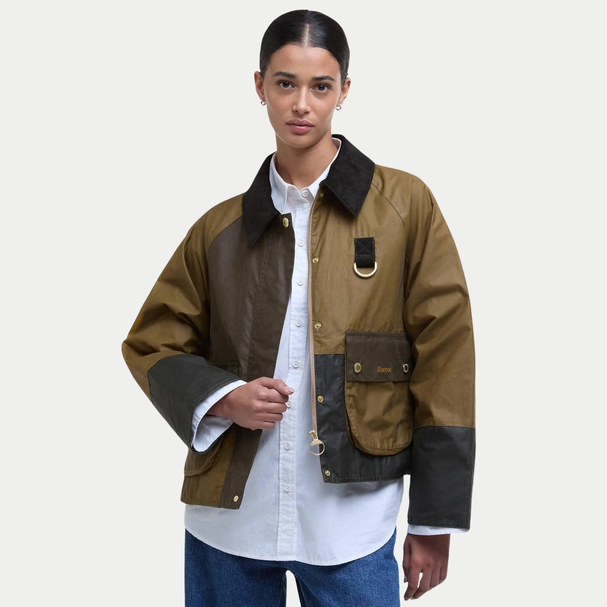 Veste Alma - Sand et Archive Olive - Barbour - détail 2