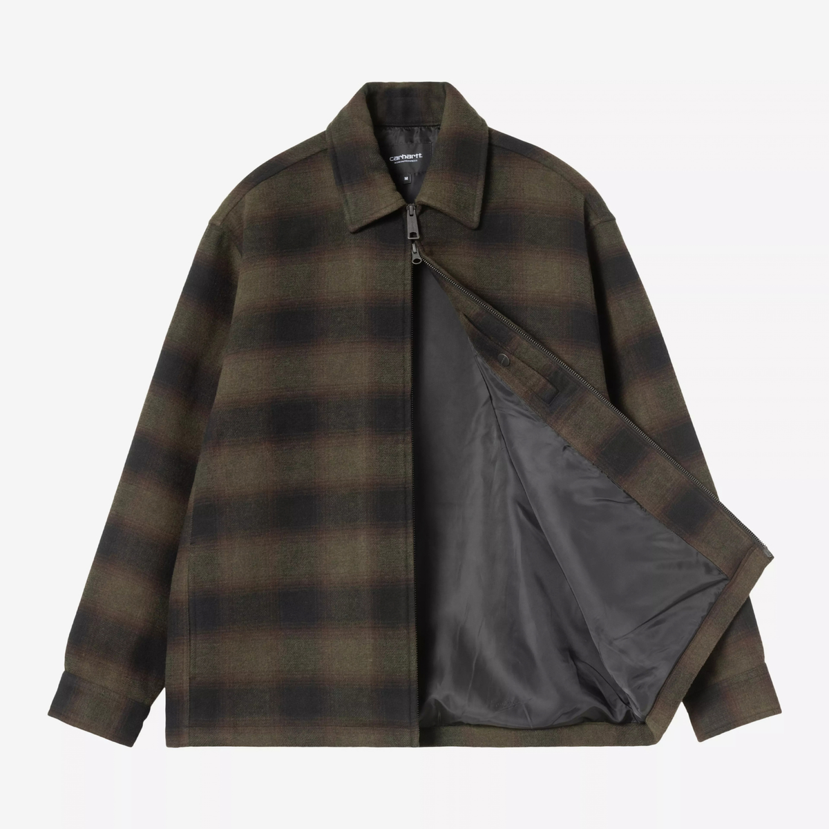 Veste Alton Cypress Carhartt WIP - packshot ouverte, doublure taffetas grise