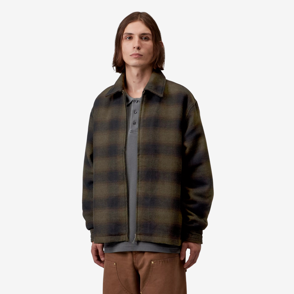 Veste Alton Cypress Carhartt WIP - vue portée de face, veste ouverte