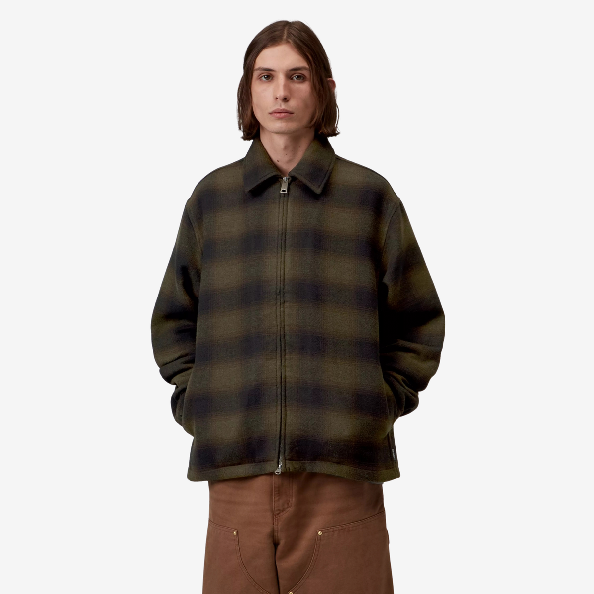 Veste Alton Cypress Carhartt WIP - vue portée de face, veste zippée