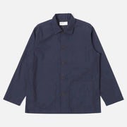 Veste Bakers bleu marine à plat, col chemise, cinq boutons foncés et trois poches plaquées