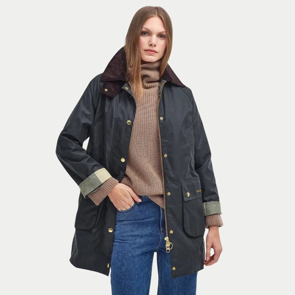 Veste Long Beadnell Sage - Barbour - détail 2