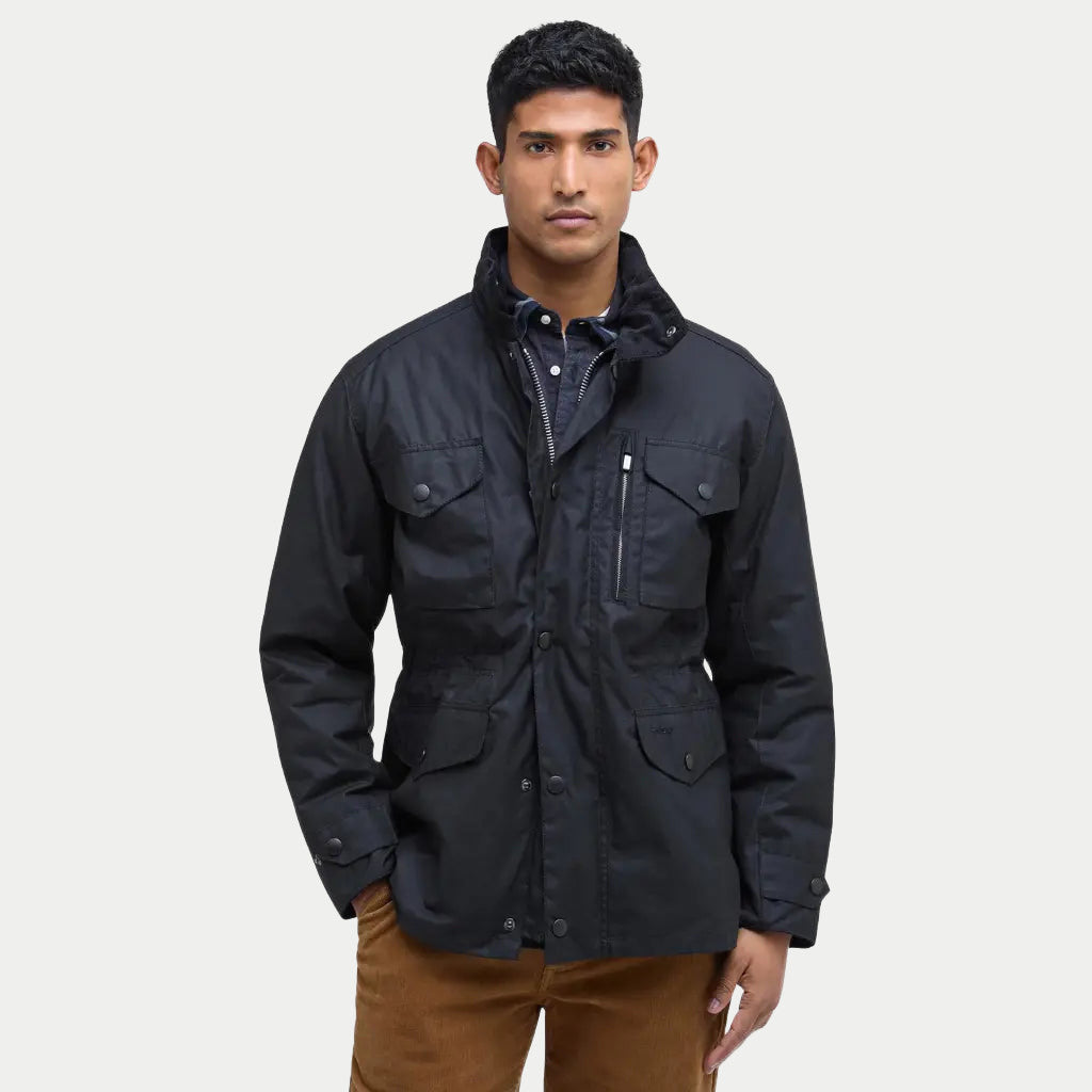 Veste Wax Sapper Noir - Barbour - détail 2