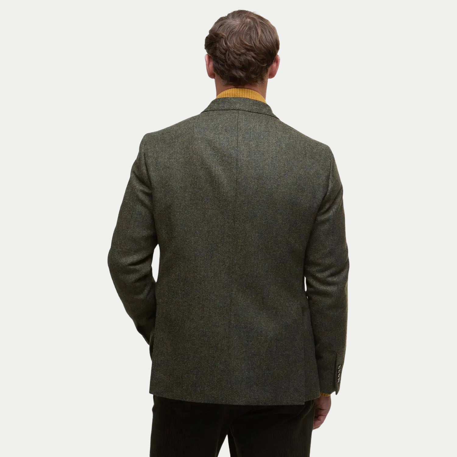 Blazer Tweed Godfrey Shetland Moons - Olive - Barbour - détail 3