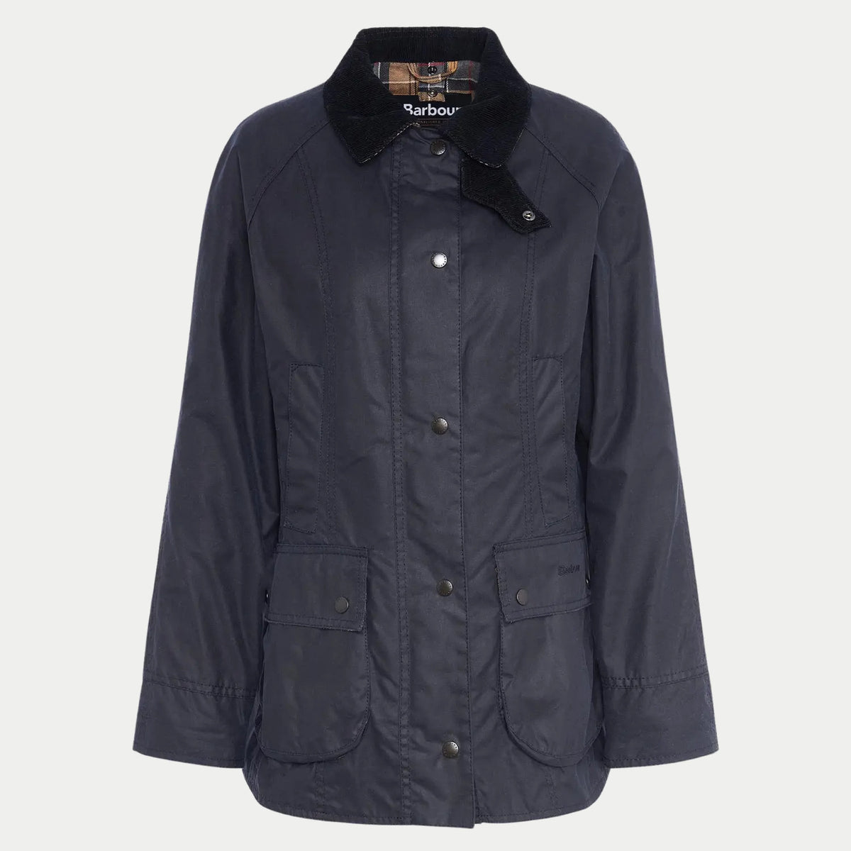 Veste Beadnell cirée bleu marine Barbour - vue de face