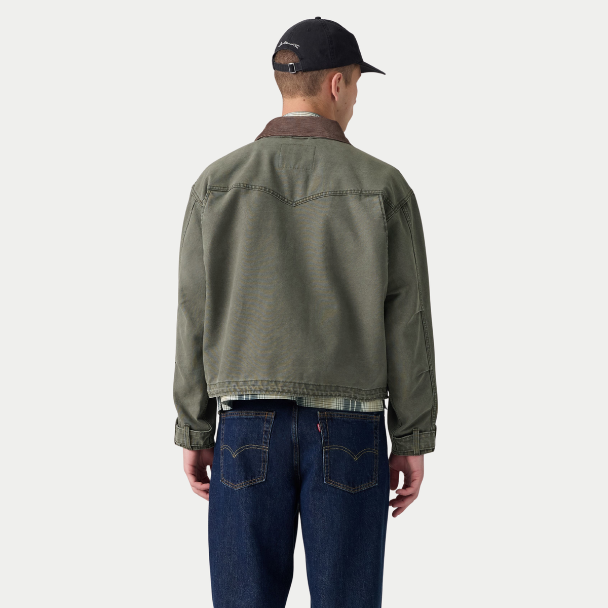 Dos de la veste Hilltop Levi's kaki, empiècement western