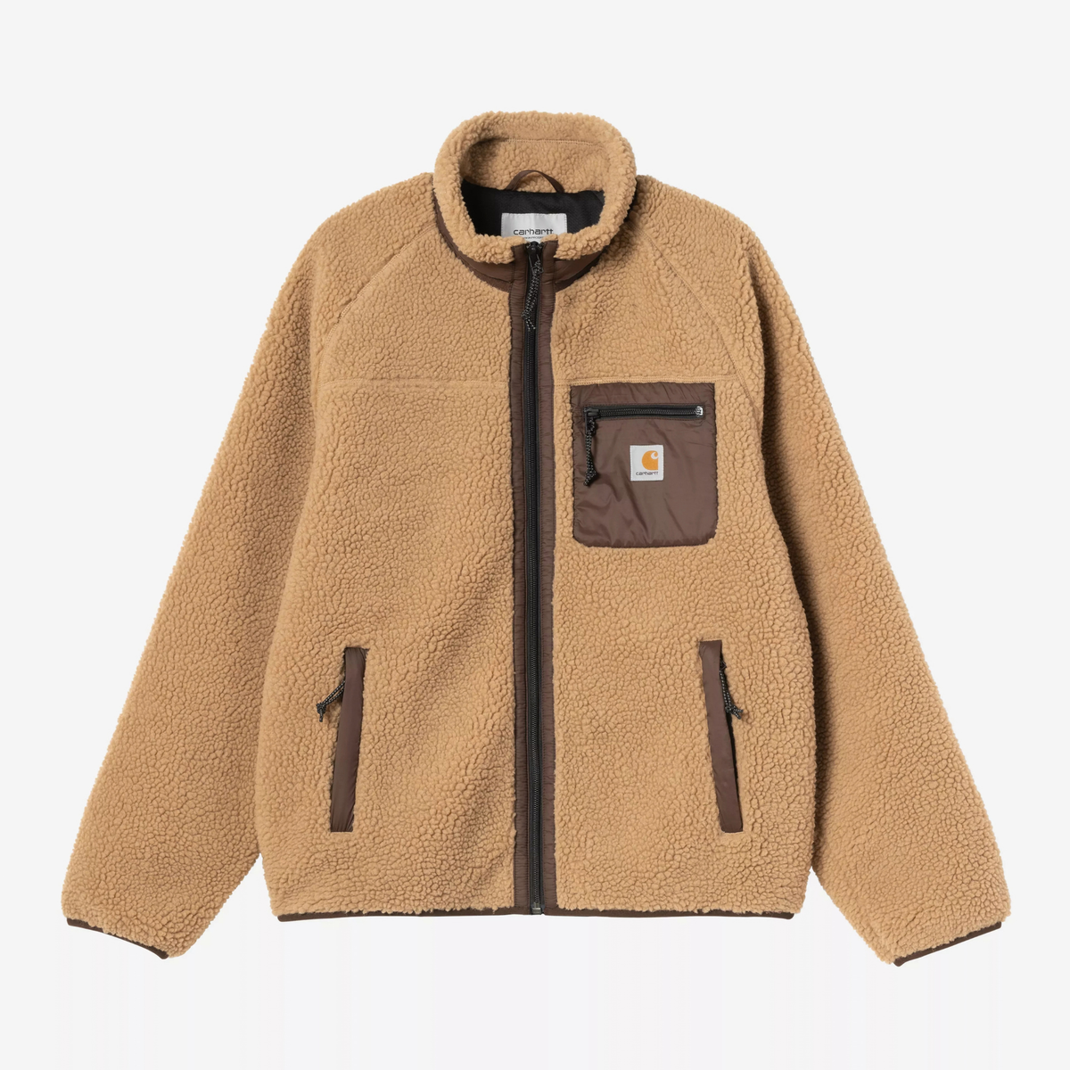 Veste Prentis WIP Dusty H Carhartt WIP - packshot face, col montant zippé et poche poitrine Square Label