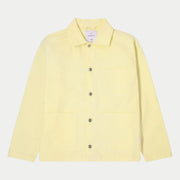 Veste Trembley en twill Whisper White jaune pâle à plat, trois poches plaquées, boutons métal