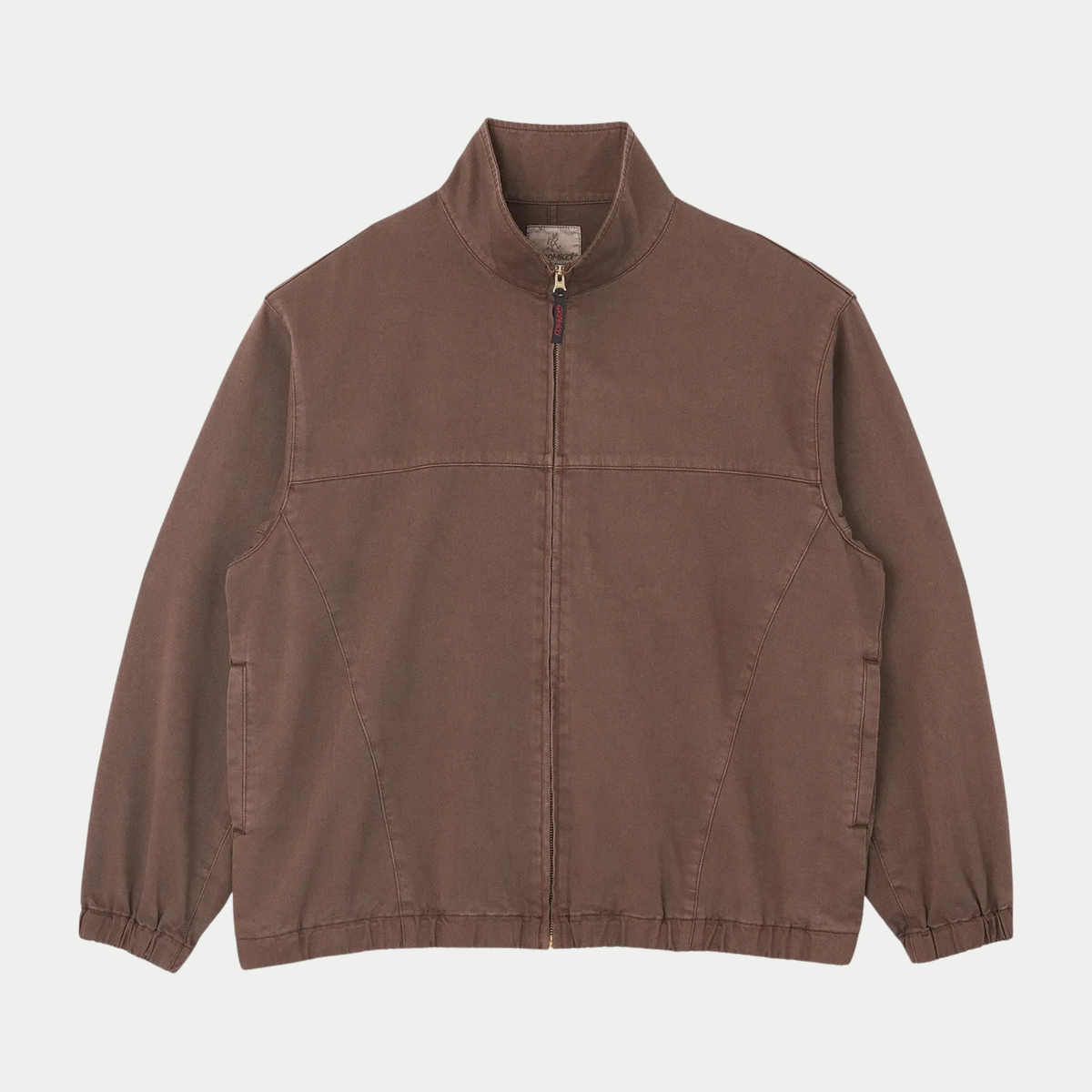 Veste Twill Around Marron Gramicci - packshot face, teinte pigment délavée, poches prises dans les découpes