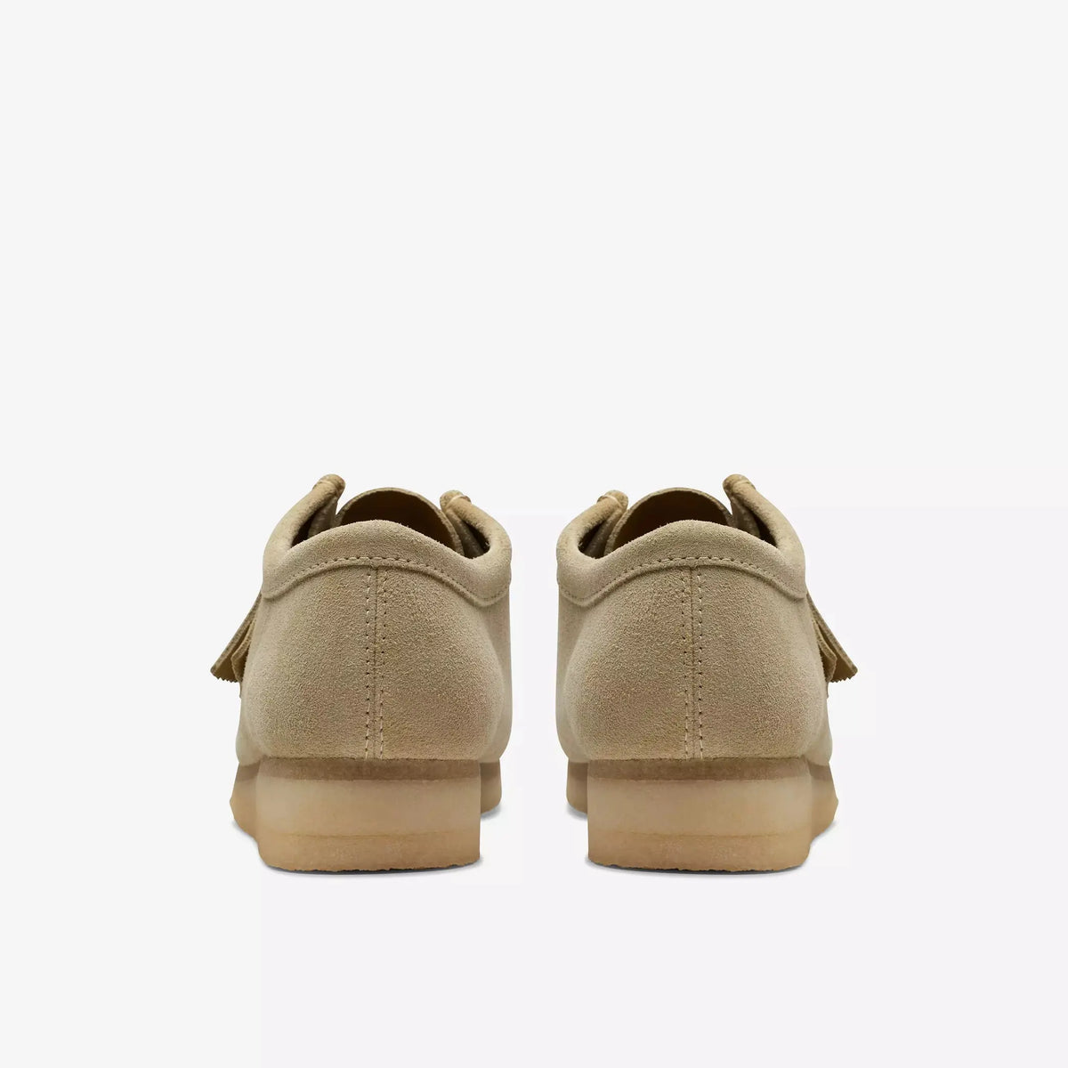 Wallabee Maple vues de dos, contreforts en suède sable et semelle crêpe
