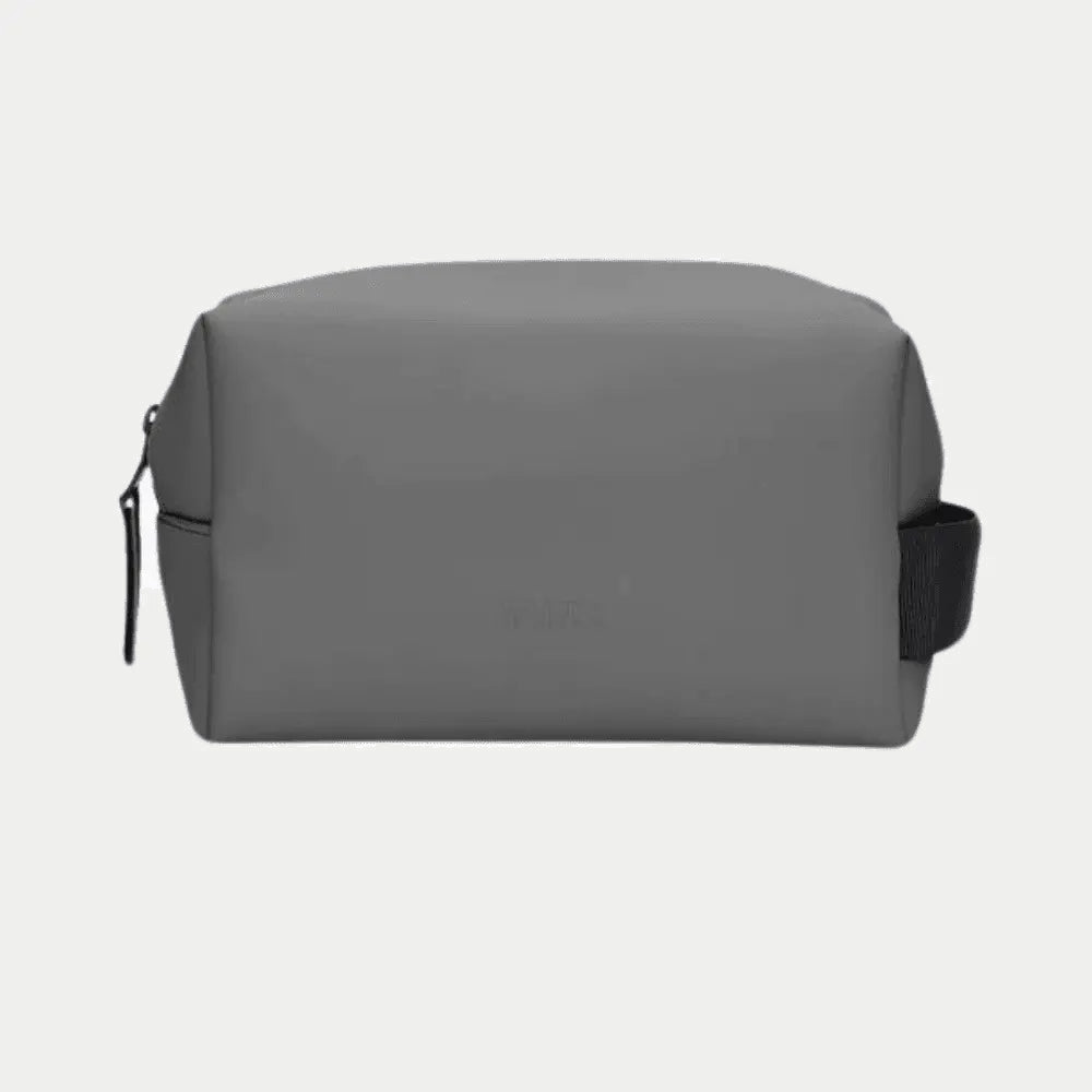 Wash Bag Small gris ardoise, trousse de toilette rectangulaire au logo embossé à peine visible